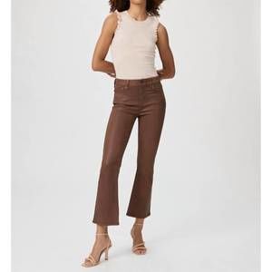 NEW PAIGE claudine pants in cognac luxe coated